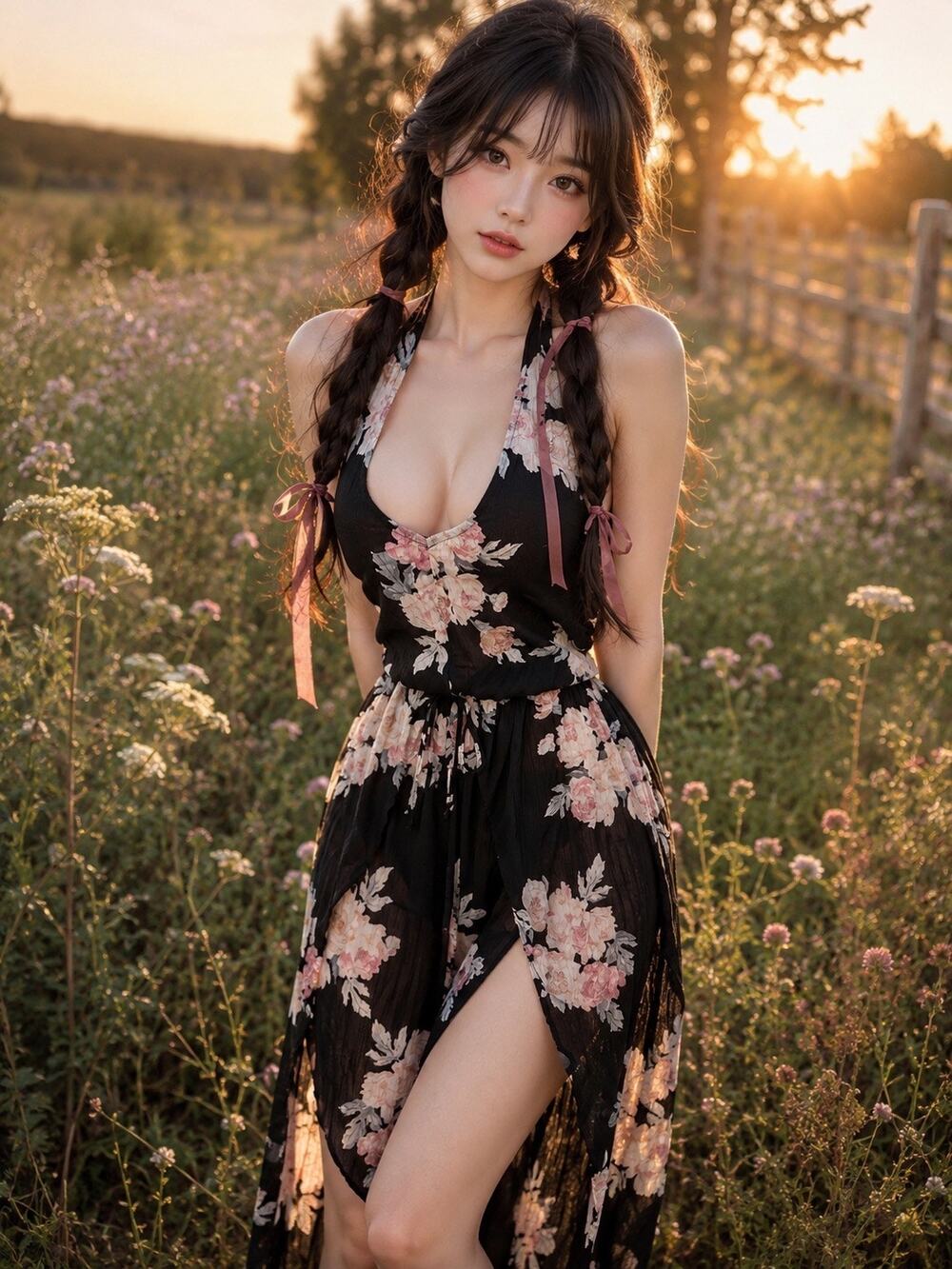 When the Seasons Whisper Blooming Petals + Gentle Breezes Halter Maxi Romper
